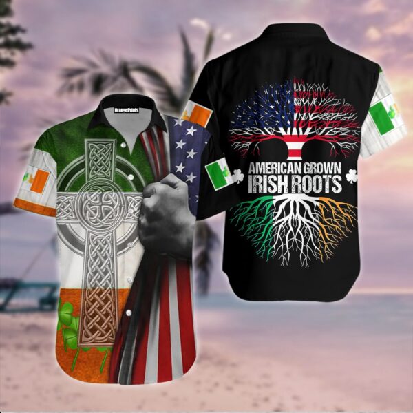 American Grown Irish Roots St.Patrick Day Aloha Hawaiian Shirts