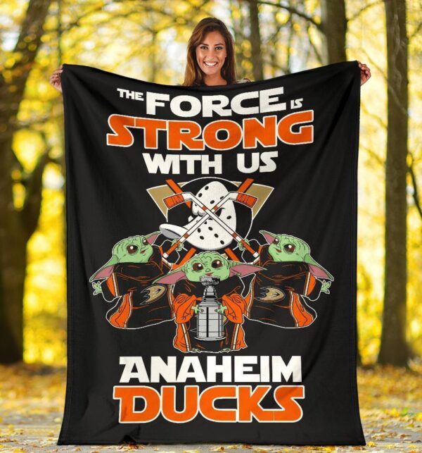 Anaheim Ducks Baby Yoda Fleece Blanket The Force Is Strong