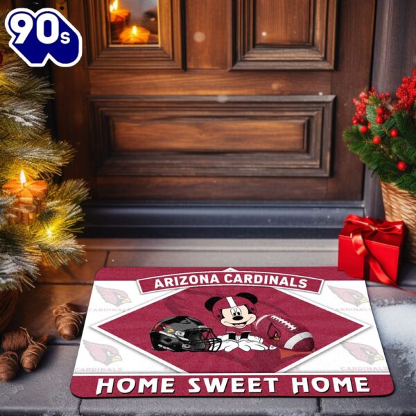 Arizona Cardinals Doormat Sport Team And Mickey Mouse NFL Doormat