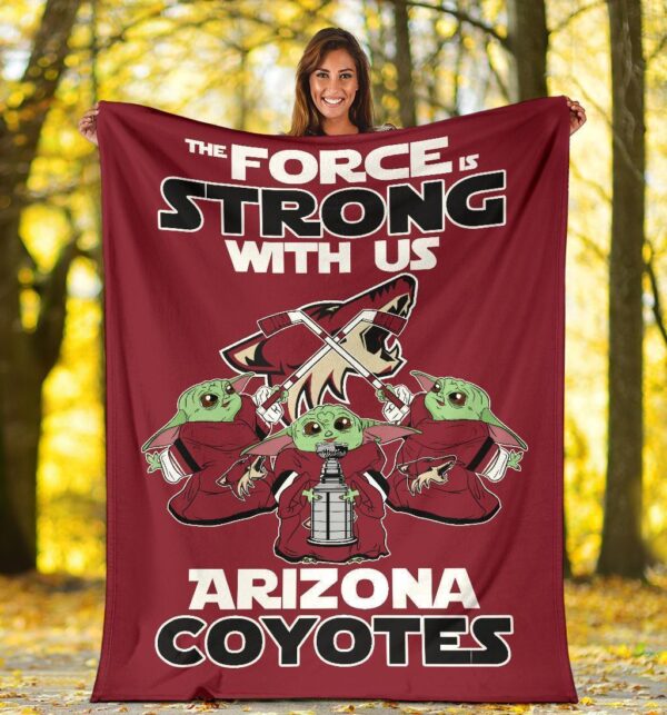 Arizona Coyotes Baby Yoda Fleece Blanket The Force Is Strong