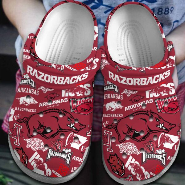 Arkansas Razorbacks NCAA Sport Crocs Crocband Clogs Shoes Comfortable For Men Women and Kids