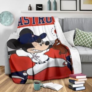 Astros Mickey Fleece Blanket For Baseball Fans 3