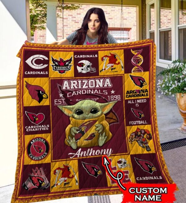 Baby Yoda Arizona Cardinals Arizona Cardinals Bedding Quilt Baby Yoda