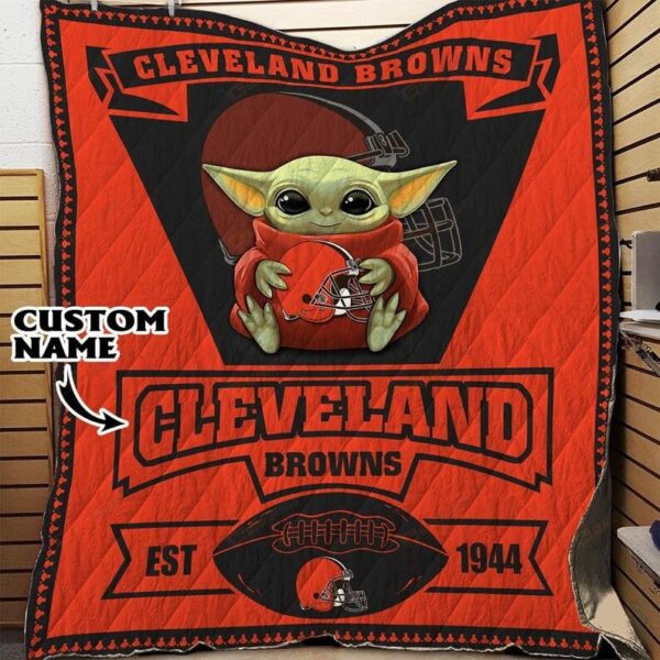 Baby Yoda Cleveland Browns Cleveland Browns Quilt Cleveland Browns Nf