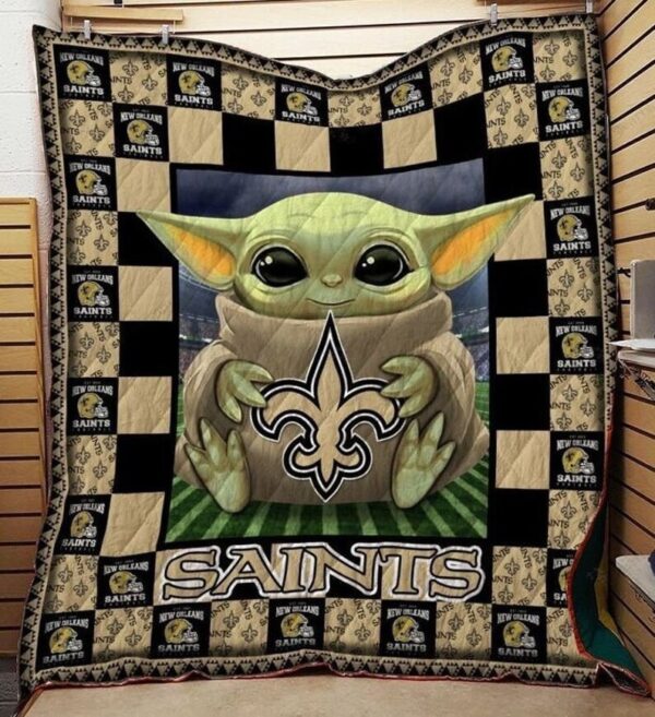 Baby Yoda New Orleans Saints New Orleans Saints Quilt New Orleans Sai