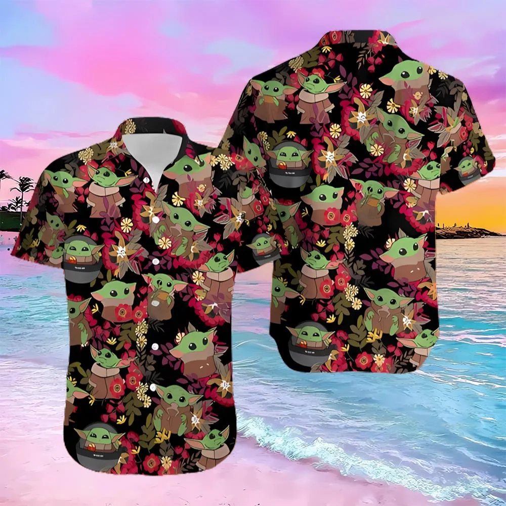Baby Yoda Summer Aloha Hawaiian Shirt