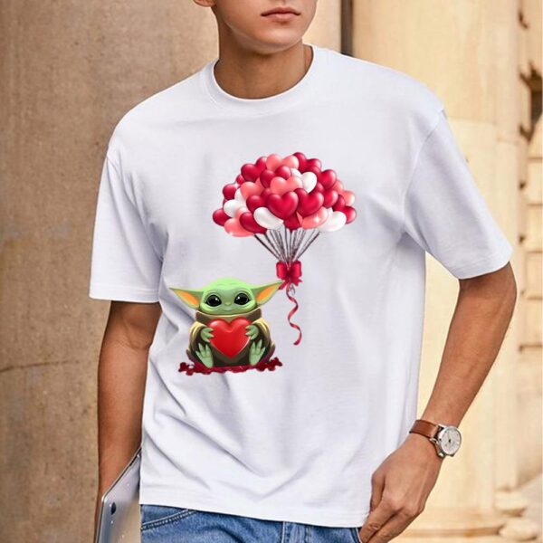 Baby Yoda Valentine’s Day T-Shirt Bubble Valentine’s Day T-Shirt