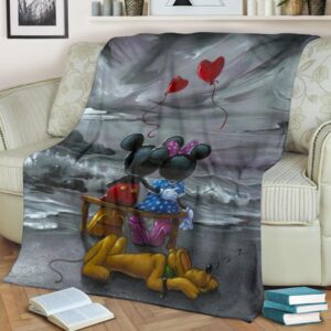 Balloon Mickey And Minnie In Love Fleece Blanket Fans 2