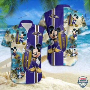 Baltimore Ravens Mickey Mouse Hawaiian…