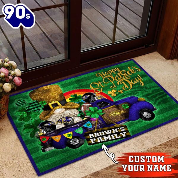 Baltimore Ravens NFL-Custom Doormat For The Celebration Of Saint Patrick’s Day