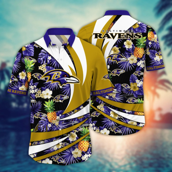 Baltimore Ravens NFL Hawaiian Shirt Leisure Aloha Shirt