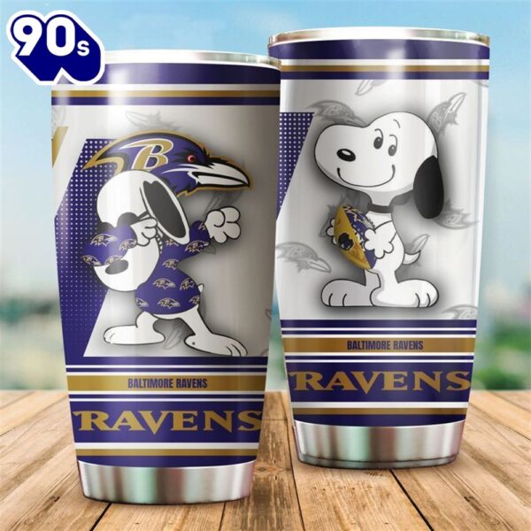 Baltimore Ravens NFL Snoopy Football Teams Big Logo Gift For Fan Travel Tumbler