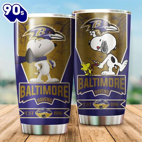 Baltimore Ravens Snoopy All Over Print 3D Tumbler-TPH