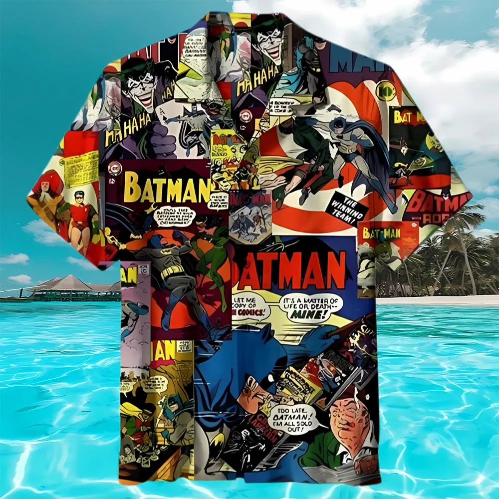 Batman Comic Striped Hawaiian Shirt
