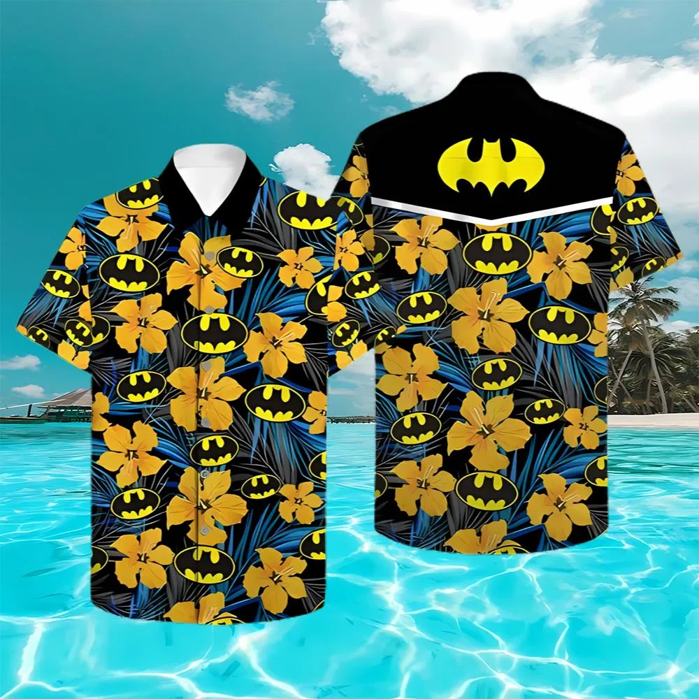 Batman Logo Floral Hawaiian Shirt