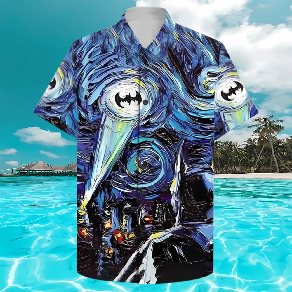Batman Starry Night Theme Hawaiian Shirt