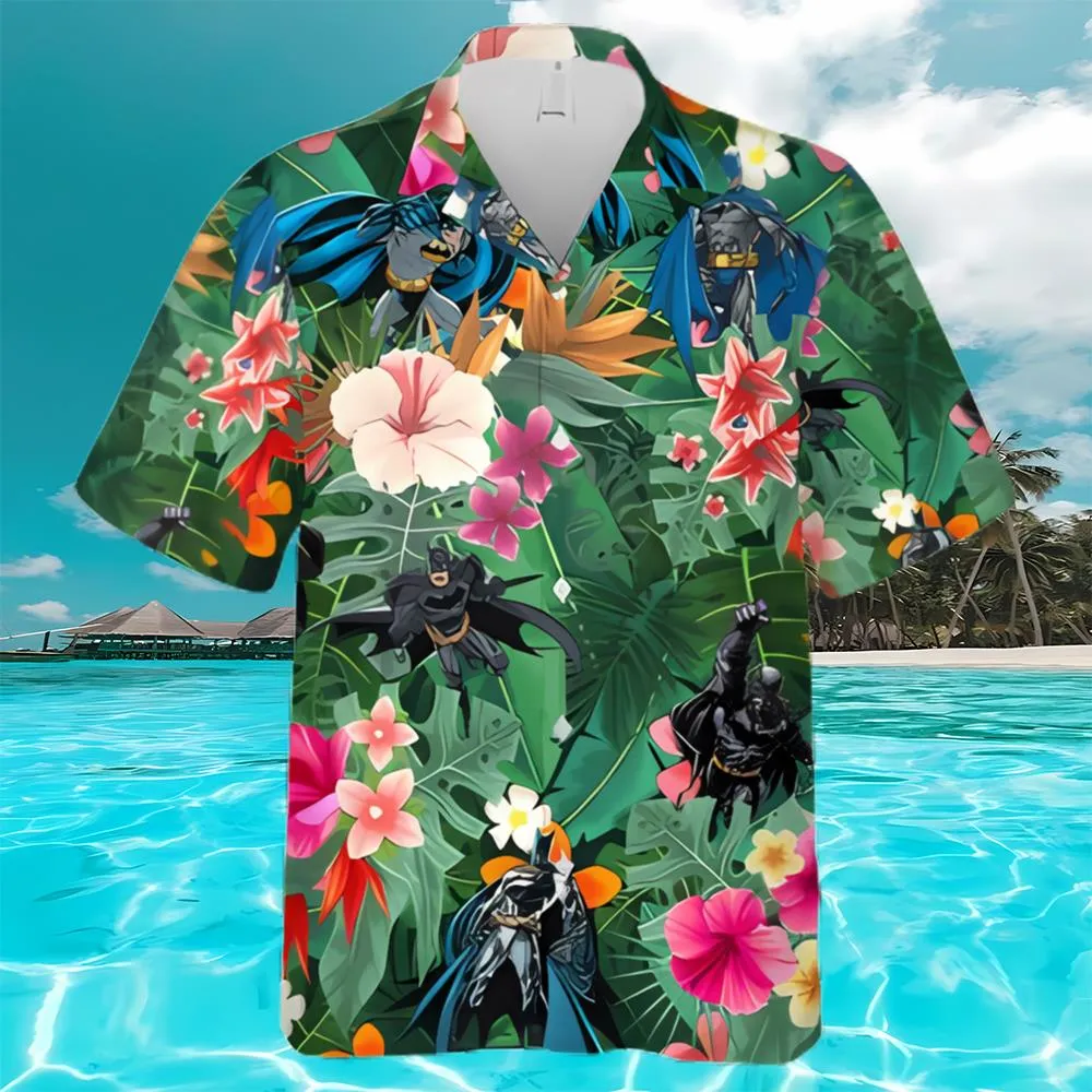 Batman Superheroes Flowers Green Tropical Summer Vibes 3d Hawaii Shirt