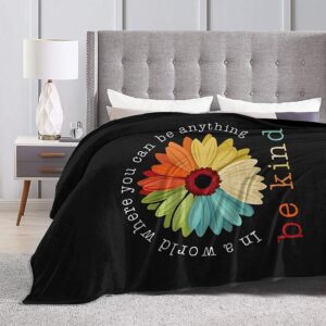 Be Kind Bed Blanket Soft Flannel Fleece Blanket For Lgbt Bekind Flower Blankets For Gay Friend Lesbian Black Pride Blanket 2