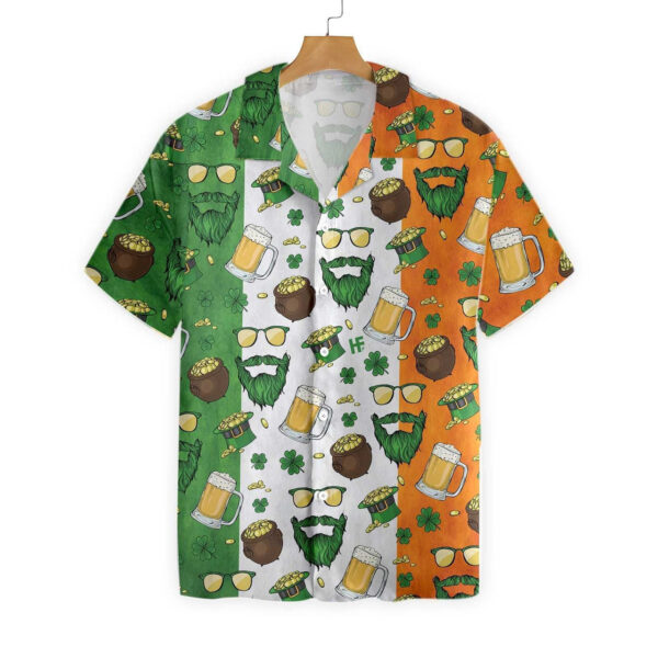 Beard Saint Patrick’s Day Seamless Pattern Aloha Hawaiian Shirts