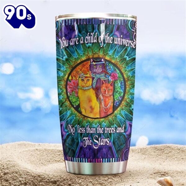 Beautiful Cat Hippie Tumbler