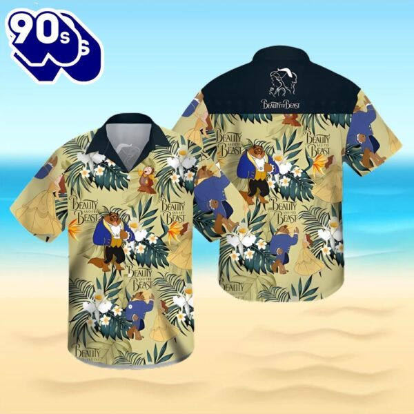 Beauty And The Beast Summer Vacation 3D Hawaii Shirt