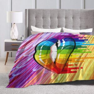 Blanket For Gay Homosexual Lesbian Rainbow Lips Pride Fleece Lgbt Meaningful Gift 2