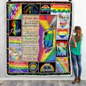 Blanket For Lgbt Pride Blanket Love Is Love Rainbow Blankets For Couple Gay Man Love Has No Gender Blankets 3