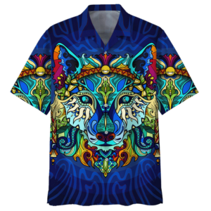 Boho Wolf Hippie Hawaiian Shirt…