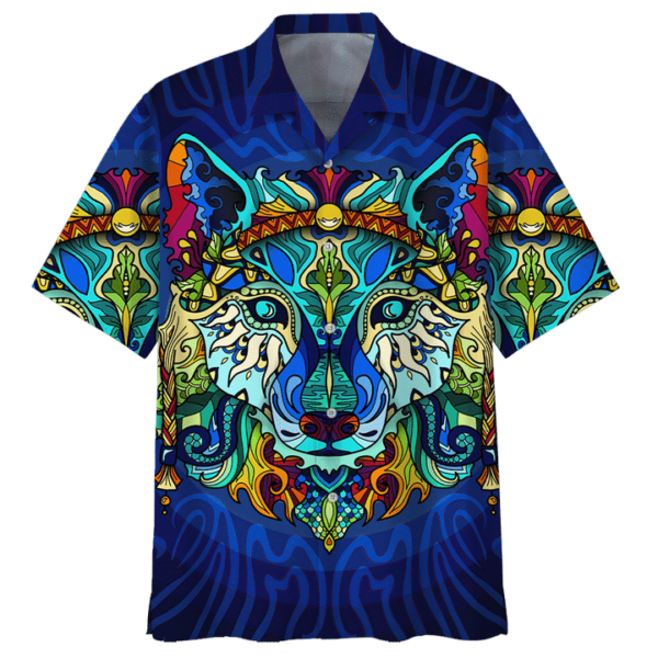 Boho Wolf Hippie Hawaiian Shirt – Beachwear For Men – Gifts For Young Adults