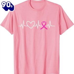 Breast Cancer Awareness Month Ribbon Heartbeat Gifts Shirt