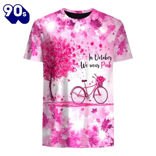 Breast Cancer Bike Maple Leaf – Breast Cancer Awareness 3D All Over Print Shirt