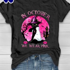 Breast Cancer Black Cat Tattooed – Breast Cancer Awareness Shirt