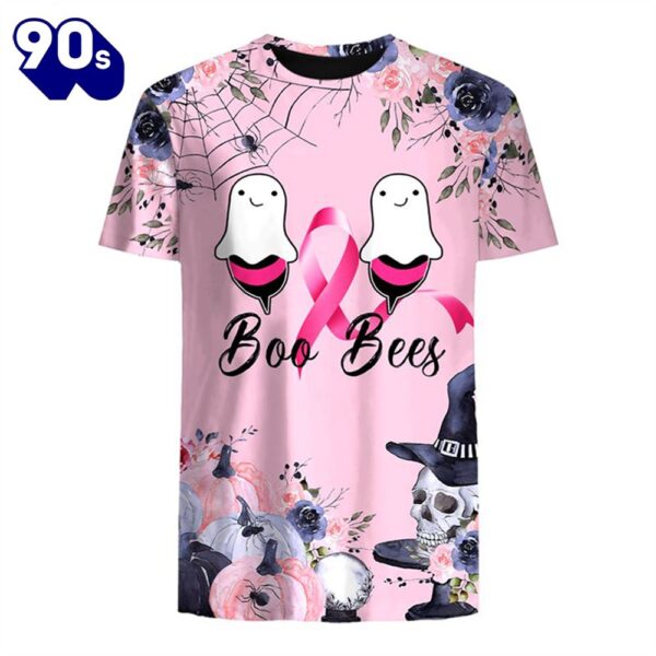 Breast Cancer Boo And Bees – Breast Cancer Awareness 3D All Over Print Shirt