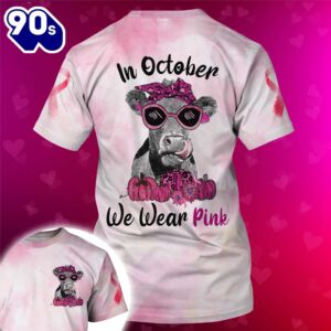 Breast Cancer Cow Wear Pink…