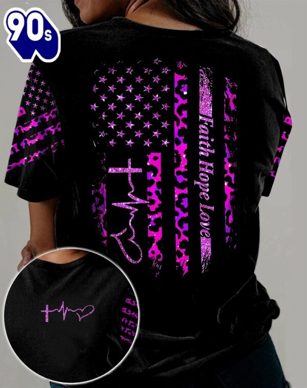 Breast Cancer Faith Hope Love Leopard – Breast Cancer Awareness 3D All Over Print Shirt