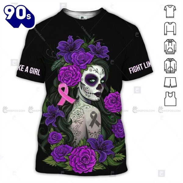 Breast Cancer Fight Like A Girl Tattoo – Breast Cancer Awareness 3D All Over Print Shirt