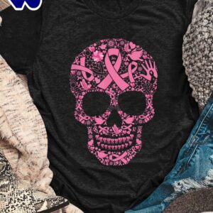 Breast Cancer Sugar Skull Pink Ribbon – Breast Cancer Awareness Shirt