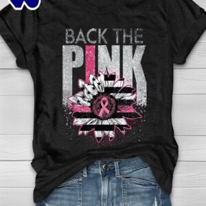 Breast Cancer Sunflower Back The…