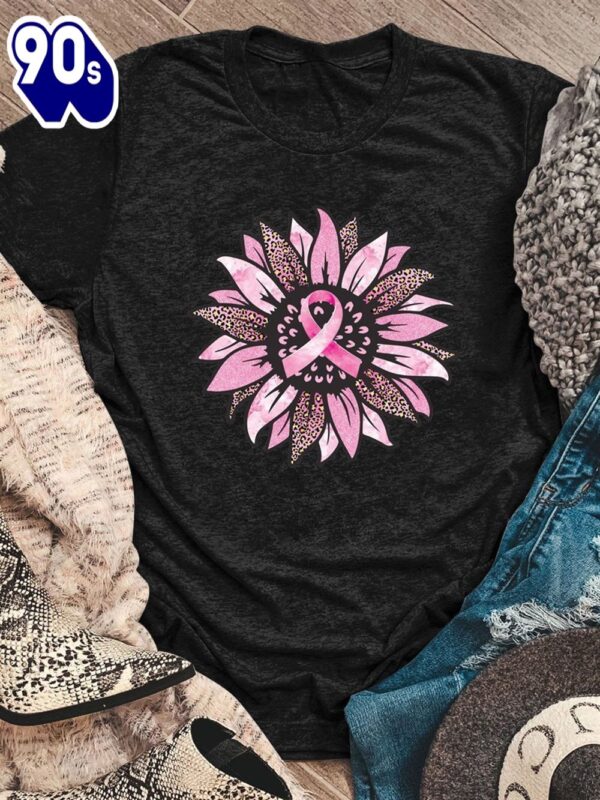 Breast Cancer Sunflower Pink Ribbon – Breast Cancer Awareness Shirt