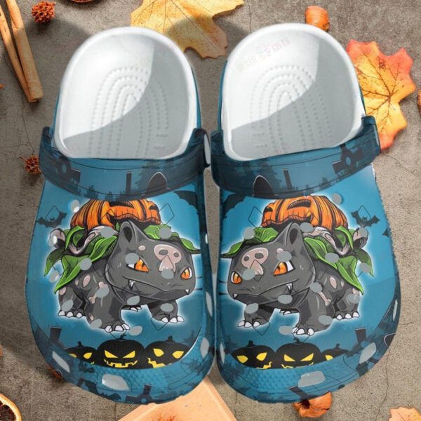 Bulbasaur Pumpkin Halloween Crocs Classic Clogs Shoes