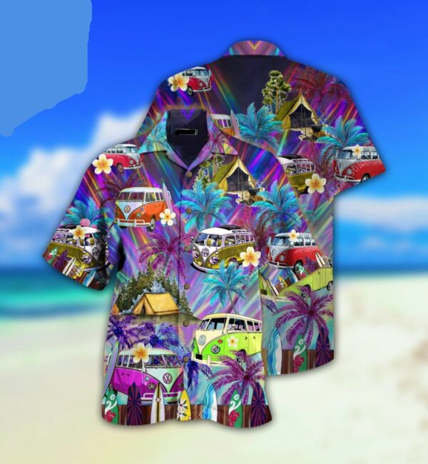 Bus Go Every Where 3d Hippie Hawaiian Shirt- Beachwear For Men – Gifts For Young Adults