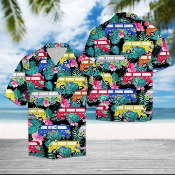 Bus Hawaiian Aloha Shirt – Beachwear For Men – Gifts For Young Adults