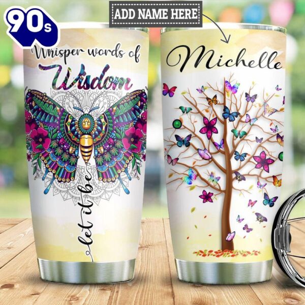 Butterfly Hippie Personalized Tumbler