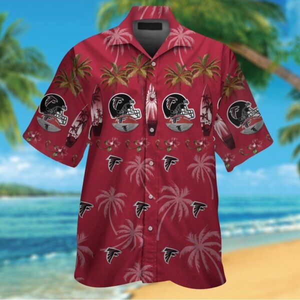 Button Up Short Sleeve Atlanta Falcons Tropical Hawaiian Shirt