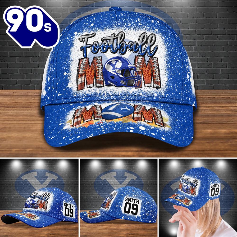 Byu Cougars Bleached Cap Custom Your Name And Number NCAA Cap