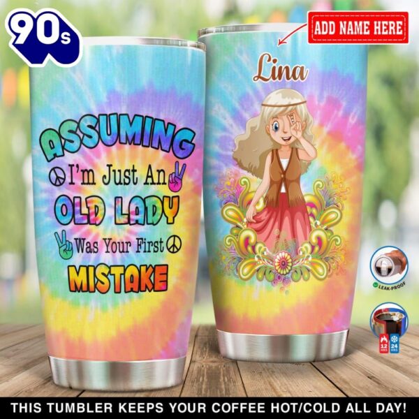 Camping Hippie Girl Personalized Tumbler