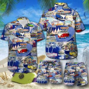 Camping Hippie Hawaiian Shirt Set…