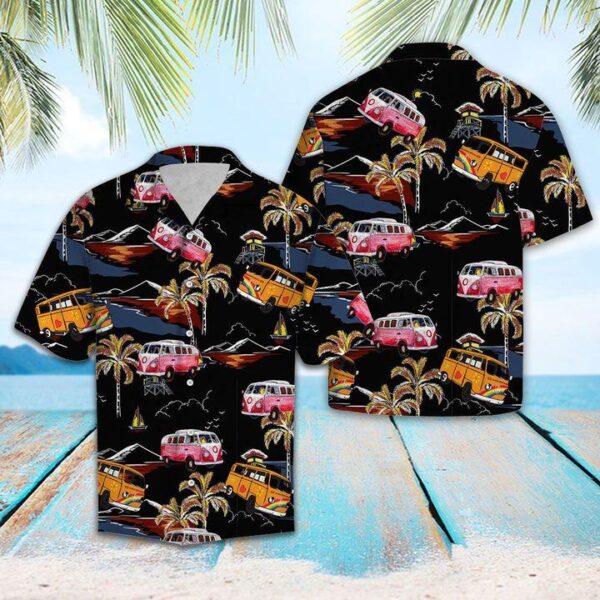 Car Hippie Hawaiian Shirt – Beachwear For Men – Gifts For Young Adults
