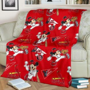 Cardinals Mickey Fleece Blanket For Baseball Fans 2