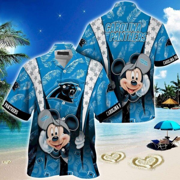 Carolina Panthers Logo Mickey Mouse Disney  NFL Hawaiian Shirt